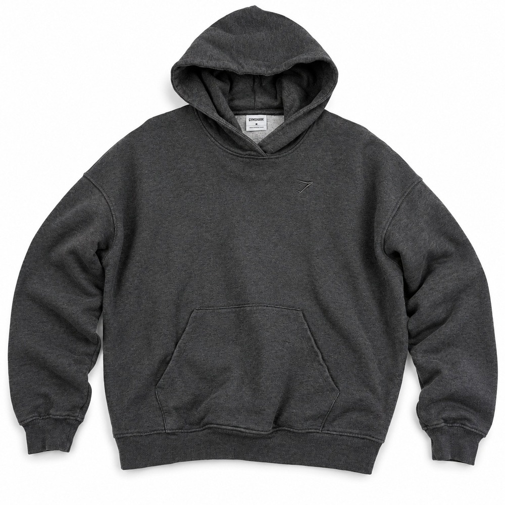 Gymshark Pullover Hoodie Unisex Medium Charcoal Grey Oversized Kangaroo Pocket